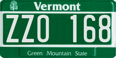 VT license plate ZZO168