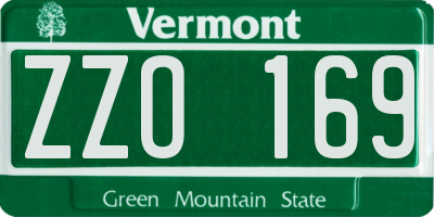VT license plate ZZO169