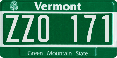 VT license plate ZZO171