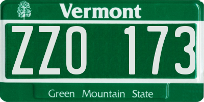 VT license plate ZZO173