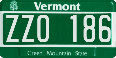 VT license plate ZZO186