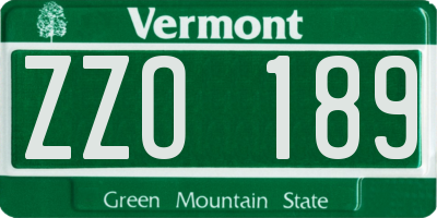 VT license plate ZZO189