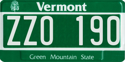 VT license plate ZZO190