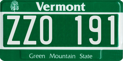 VT license plate ZZO191