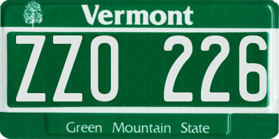 VT license plate ZZO226