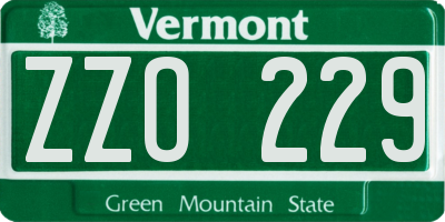 VT license plate ZZO229