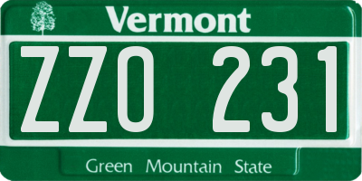 VT license plate ZZO231