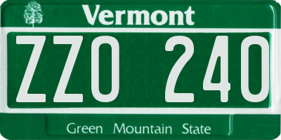 VT license plate ZZO240