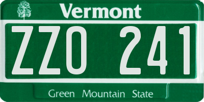 VT license plate ZZO241