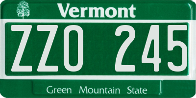 VT license plate ZZO245