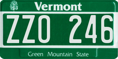 VT license plate ZZO246