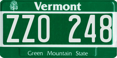 VT license plate ZZO248