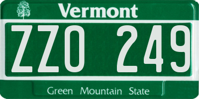 VT license plate ZZO249