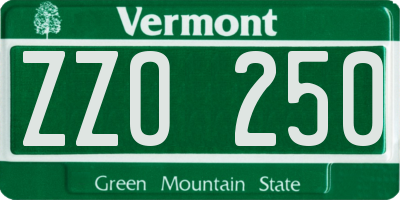 VT license plate ZZO250