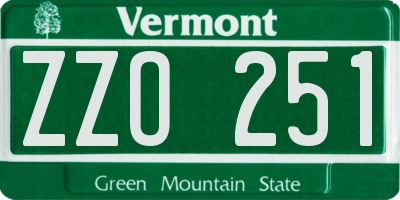 VT license plate ZZO251