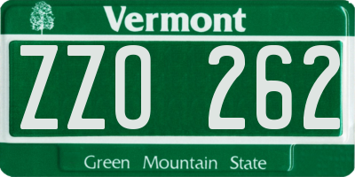 VT license plate ZZO262