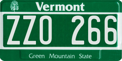 VT license plate ZZO266