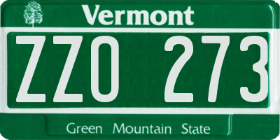 VT license plate ZZO273