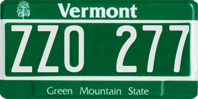 VT license plate ZZO277