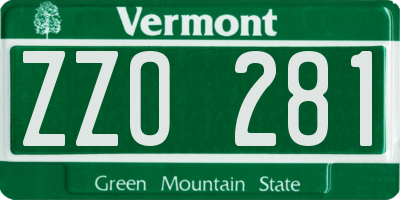 VT license plate ZZO281
