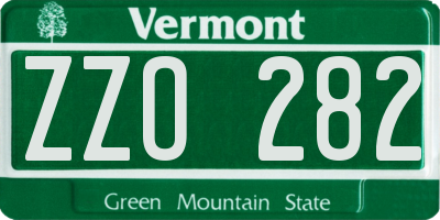 VT license plate ZZO282