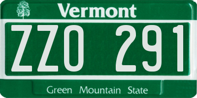 VT license plate ZZO291