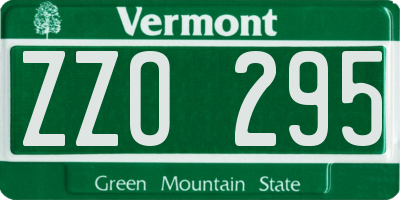 VT license plate ZZO295