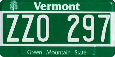 VT license plate ZZO297