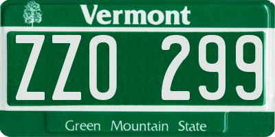 VT license plate ZZO299