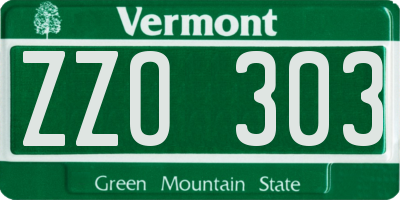 VT license plate ZZO303