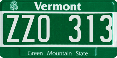 VT license plate ZZO313