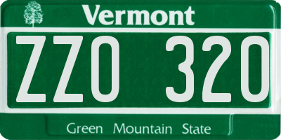 VT license plate ZZO320