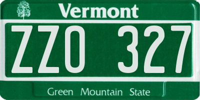 VT license plate ZZO327