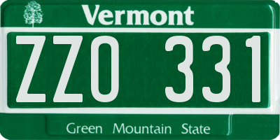 VT license plate ZZO331