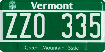 VT license plate ZZO335