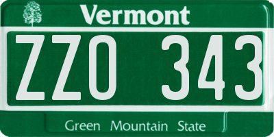 VT license plate ZZO343