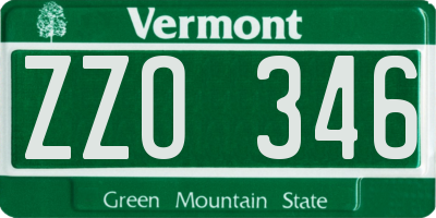 VT license plate ZZO346