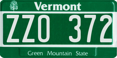 VT license plate ZZO372