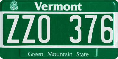 VT license plate ZZO376