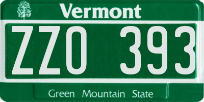 VT license plate ZZO393