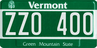 VT license plate ZZO400