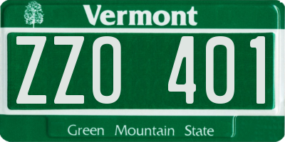 VT license plate ZZO401