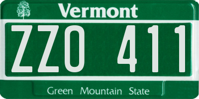 VT license plate ZZO411