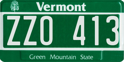 VT license plate ZZO413