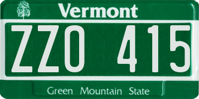 VT license plate ZZO415