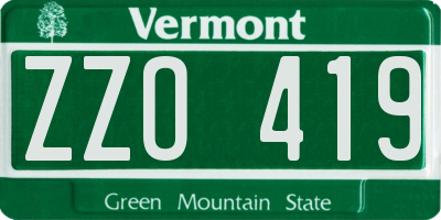 VT license plate ZZO419