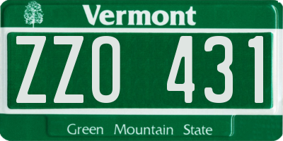 VT license plate ZZO431