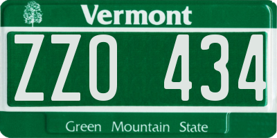 VT license plate ZZO434
