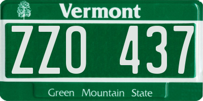 VT license plate ZZO437