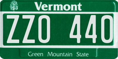VT license plate ZZO440